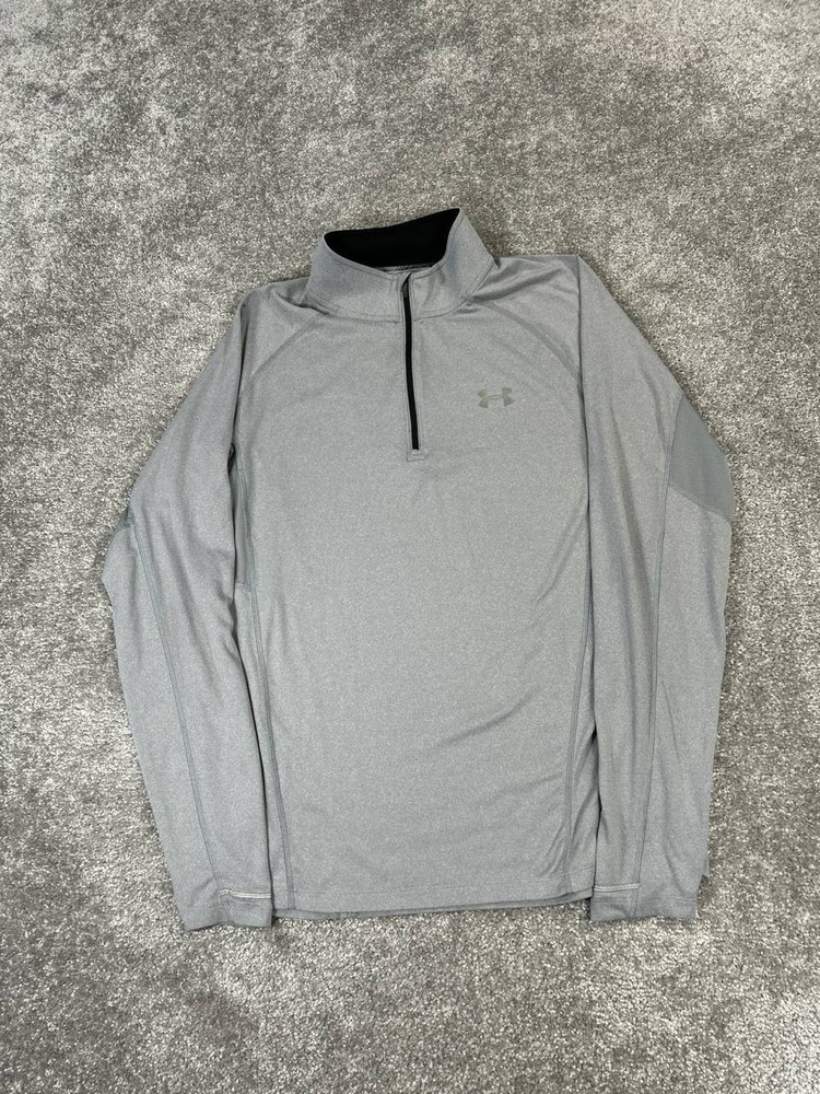 Under Armour Sweater Mens Large Gray All Season Gear Quarterzip *