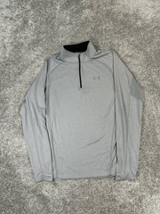 Under Armour Sweater Mens Large Gray All Season Gear Quarterzip *