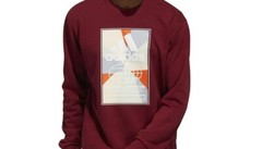 adidas Mens Colors Crewneck LS Sweatshirt Graphic Fleece Sustainable Ribbed NWT