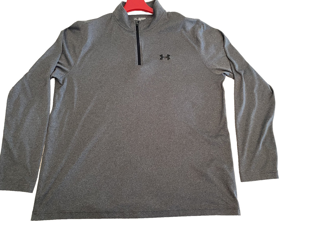 UNDER ARMOUR LOOSE HEATGEAR 1/4 ZIP, GRAY, SIZE: 2XL, 2TG, PRE-OWN & FREE SHIP!