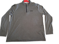 UNDER ARMOUR LOOSE HEATGEAR 1/4 ZIP, GRAY, SIZE: 2XL, 2TG, PRE-OWN & FREE SHIP!