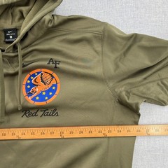 Nike Air Force Academy Red Tails Dri-Fit Hoodie Mens XL Olive Green Military