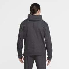 Nike Dri-FIT Yoga Mens Full Zip Hoodie Thumbholes Midweight Jacket Black Large