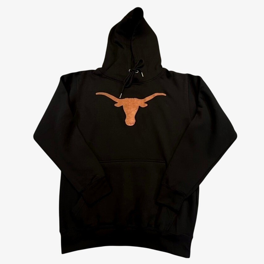 Fanatics Texas Longhorns Hoodie Black Burnt Orange Logo Cotton Small Hook Em