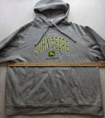 John Deere Men’s Gray Logo Pullover Pouch Pocket Heavyweight Hoodie. Size XXL