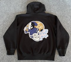 Blue Money Bandit Hoodie Black Zip Front Back Logo Patch Streetwear Mens Medium