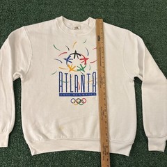 Vintage Atlanta Olympics Sweatshirt Mens XL White 90s USA 1996 Stars Sports