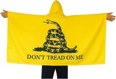 Gadsden Flag Hooded Wearable Cape 3X5 Don’t Tread on Me Yellow Patriotic Liberty