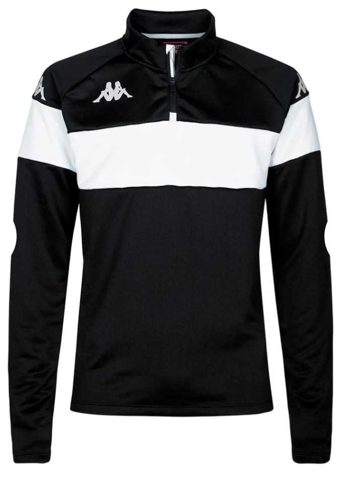Kappa Dovare Sweat Training Sweatshirt 1/4 zip Black/White Size 2XL 38211ZWA08