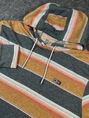 Salty Crew Hoodie men Large Premium Tech Tee Pullover Multi Stripe polyblend