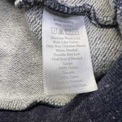 Everlane Hoodie Sweatshirt Mens Large Blue Fleece Full Zip Pockets 100% Cotton