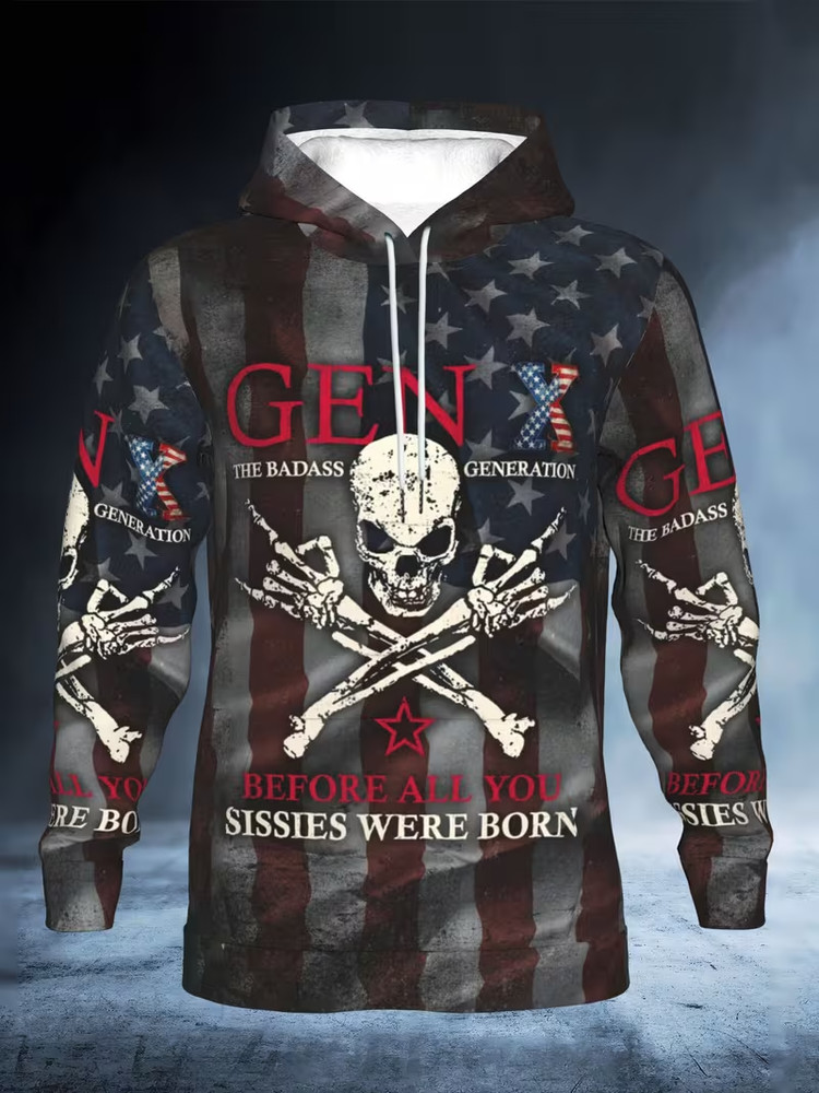Bold American Flag Design 3D All Over Print Hoodie – Adults & Youth