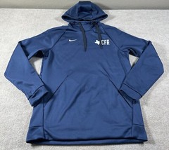 Nike Mens Hoodie Pullover Medium Navy Blue White Black Gym Workout Texas