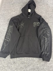 Supply And Demand Hoodie Mens XL Beaded Cross Shirt Black Streetwear Hip Hop N4