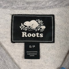 Roots French Terry Athletic Stripe Sleeve Crewneck Sweatshirt Gray Small