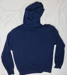 NIKE MENS M NAVY BLUE HOODIE SWOOSH FLEECE PULLOVER LS COTTON POLYESTER