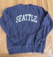 John Galt Sweatshirt One Size BLUE Seattle Crewneck Pullover Made Italy