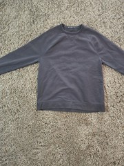 Vtg French Terry CREW Sweatshirt Size L Grey Made In Bangladesh
