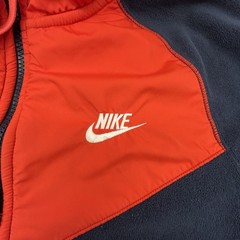 Nike Jacket Mens S Sportswear Polar Fleece Full-Zip Windrunner Hoodie Blue/Orang