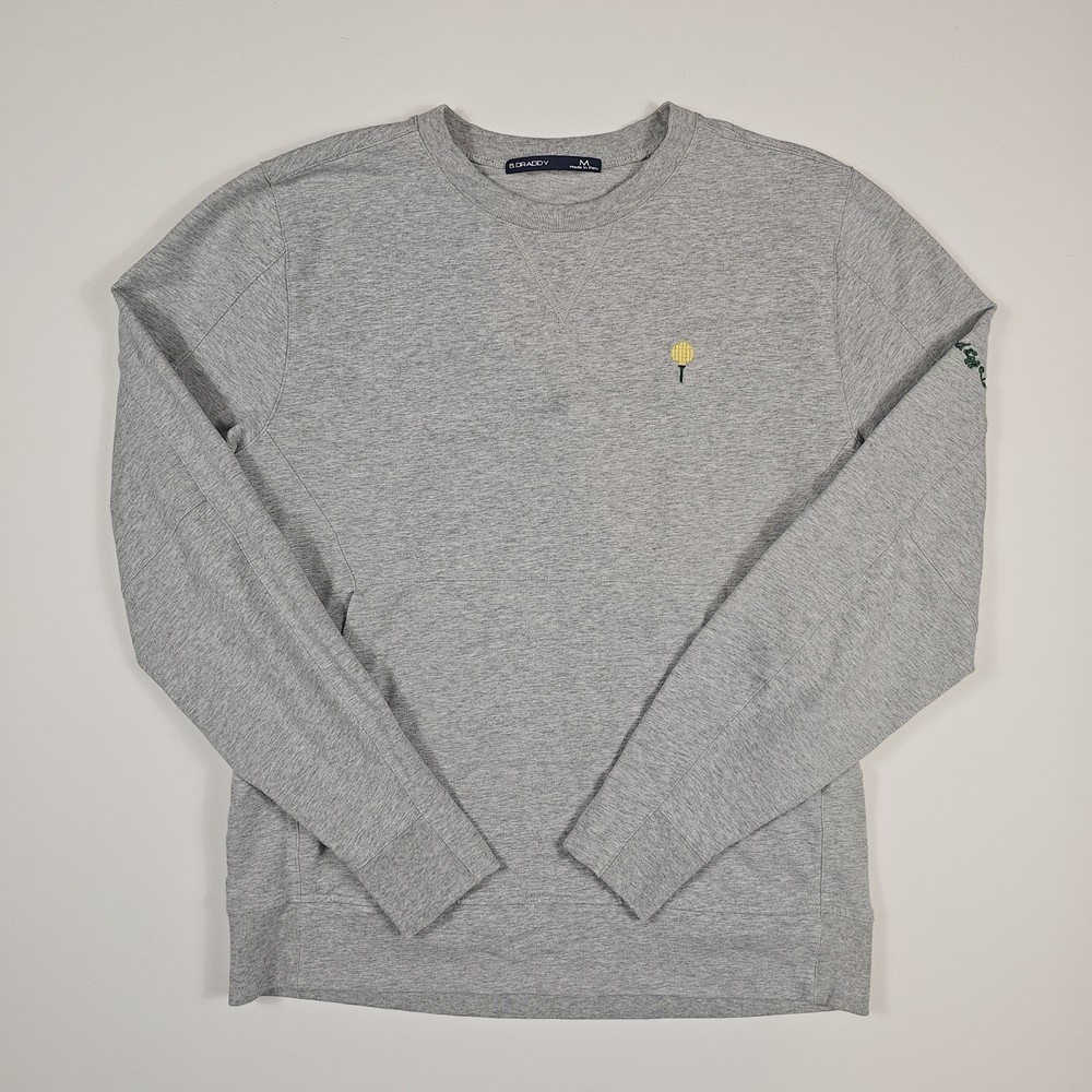 B Draddy The Fried Egg Golf Crewneck Sweatshirt Mens Medium Gray Pockets Logo