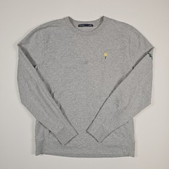B Draddy The Fried Egg Golf Crewneck Sweatshirt Mens Medium Gray Pockets Logo
