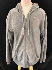 Izod hoodie size 2XL long sleeve mens gray full zip front pocket