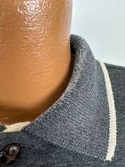 Vintage Grandpa Sweatshirt Mens XL Heather Gray Polo Collar 90s Vaporwave Knit