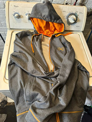 Under Armour Men’s Loose Fit Full Zip Hooded Fleece Hoodie Gray/Orange LG/G