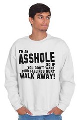 Dont Want Feelings Hurt Walk Away Funny Rude Adult Long Sleeve Crew Sweatshirt