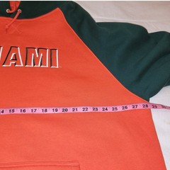 University of Miami Canes Vintage 90s Champs Orange Green Collegiate Hoodie XL