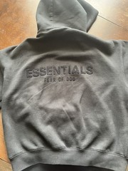 Fear of God Essentials Hoodie SS22 Stretch Limo Black – 100% Authentic (XXS-XXL)