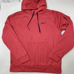 Nike Hoodie Mens L Red Pullover Therma-FIT Fleece Hooded Pockets DQ4834