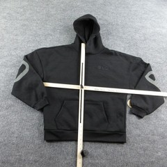 GLO Hoodie Mens M Black Pullover Hooded Pockets Oversized Graphic Redeemed NWT