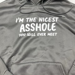 Black Funny Slogan Graphic Hooded Sweatshirt Adult Size Medium