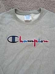 Champion Reverse Weave Sweatshirt Mens Medium Multicolor Script Logo Pullover