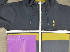 Tottenham Hotspur Hoodie Full Zip Color Block Brey Blue Gold SZ XXL NWT Official