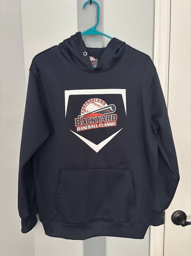 Cooperstown Backyard Baseball Classic Hoodie Dri Fit Sweatshirt – Blue – Medium