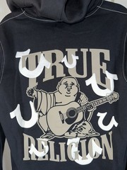 NWT True Religion BIG HS FLOCK ZIP HOODIE, M Jet Black – LIMITED authentic