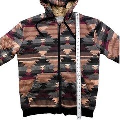 Big Ball Sports Hoodie Adult Medium Sherpa Lined Aztec Southwestern Full Zip