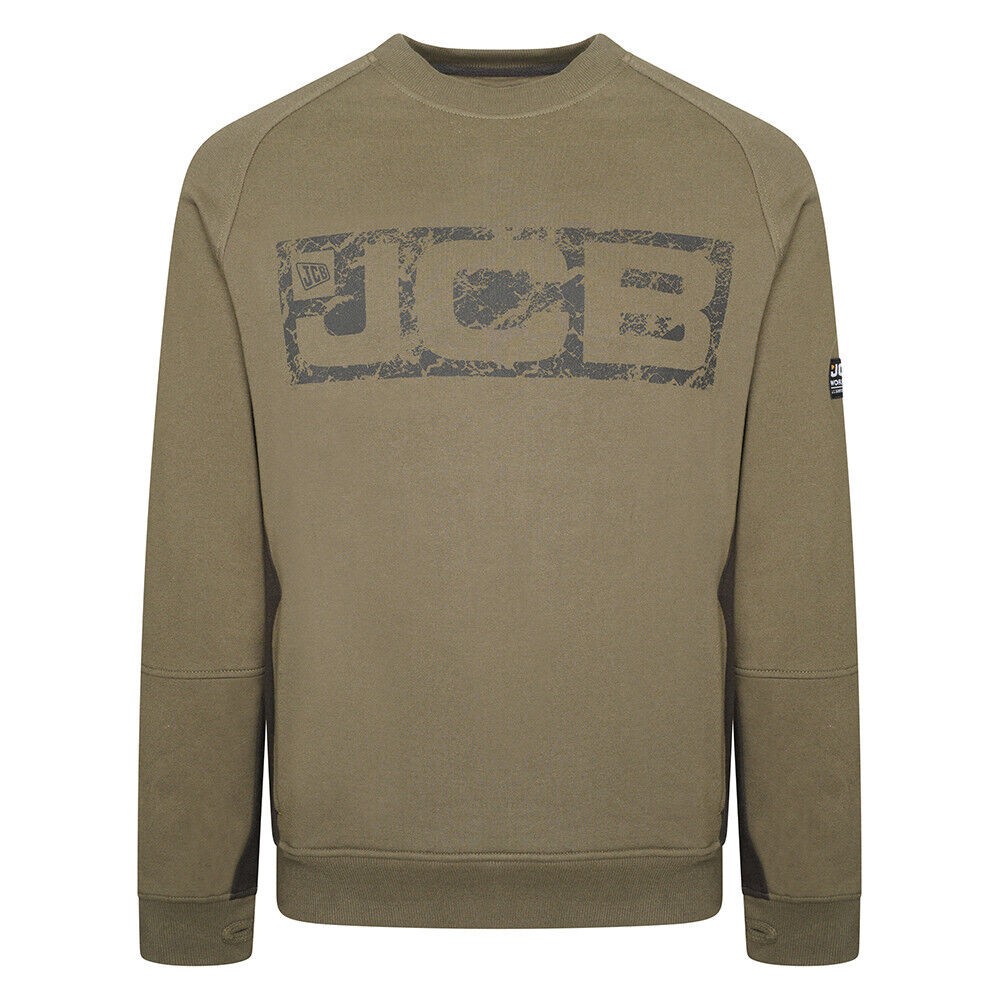 Mens JCB Crew Trade Work Pull Over Sweat Shirt Sizes S to 2XL