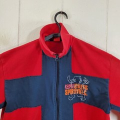 Esprit Sweatshirt Mens Medium Red Mock Neck Full Zip Long Sleeve Graphic Casual