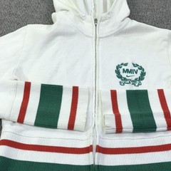 Nike Hoodie Sweatshirt Mens Large White Full Zip Track Kenya MMIV Striped Logo