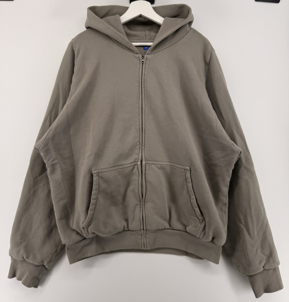 Yeezy x Gap x Balenciaga H14 Double Face Full Zip Hoodie YZY Taupe Beige XL