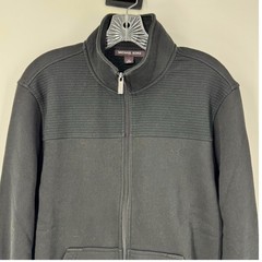 Michael Kors Full Zip Sweatshirt Jacket Mens M Black Minimalist Preppy