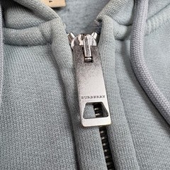 Burberry London England Vintage Full Zip Hoodie S Green Cotton Plaid Hood