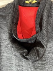 Under Armour Coldgear Hoodie Sweatshirt Heather Black Neon Orange MENS Large