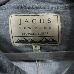 Jach’s New York Charcoal Striped Sustainable Fleece Hooded Henley Men’s Medium