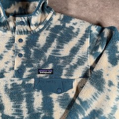 Patagonia Men’s XL Synchilla Snap-T Pullover Geometric Tidal Blue Tie-Dye