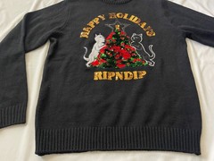 Ripndip Sweater Pullover Sweatshirt Top Apparel Cats Holiday Bling Sequins Large