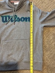 Wilson Heavyweight Embroidered Spellout Logo Hoodie Men’s M Gray Pullover